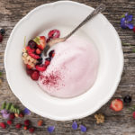 ALT="estonian dessert, semolina mousse, estonian food, classics, pink, berries"